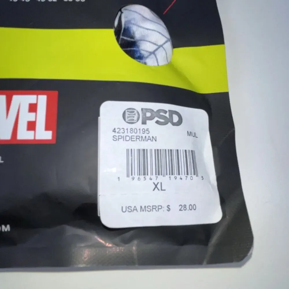 PSD Mens Marvel Spiderman Boxer Briefs XL Tie Dye‎ Underwear 423180195 New